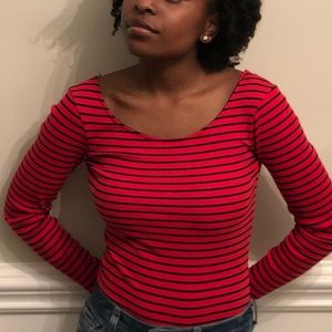 Red striped bodysuit